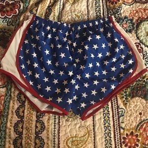 Running shorts- Red white and blue